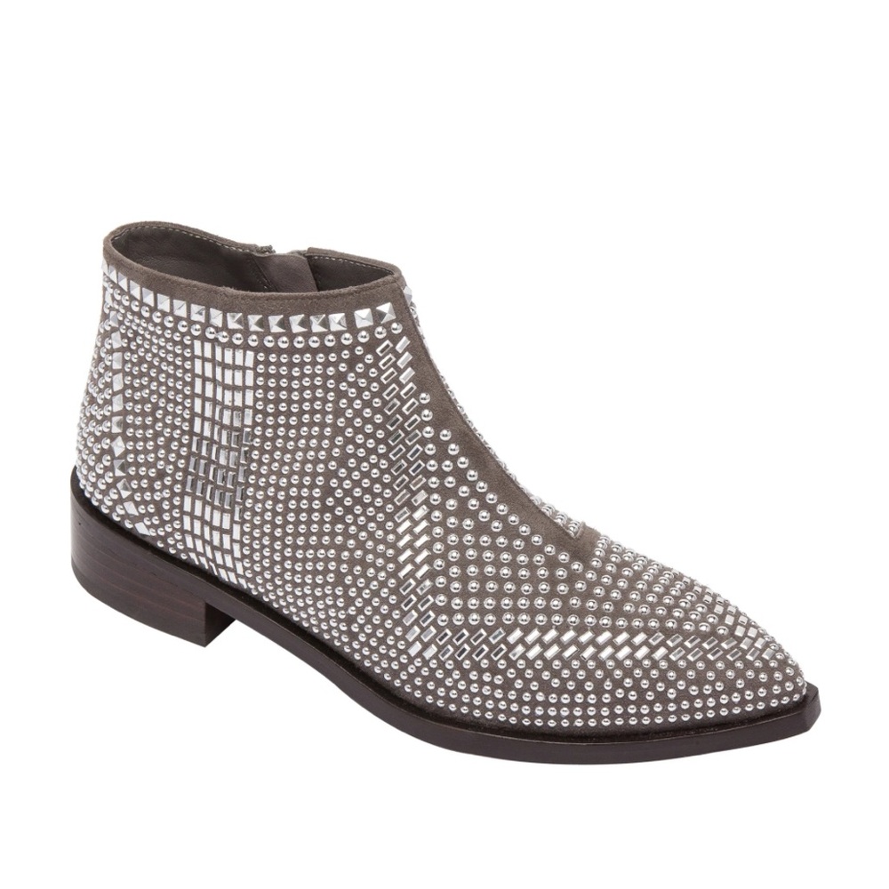 Paolo | NIB | Gray Ankle Boots Studded Design | sz 9.5 | lightweight & flexible